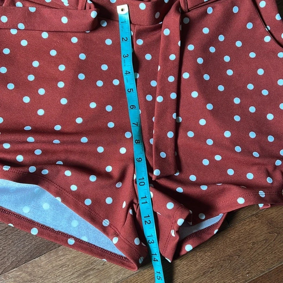 Lily Morgan polka dots paper back waist belted shorts Sz XL - Picture 8 of 10